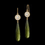 Heritage Earrings with Briolette Ear Pendants Olive Quartz