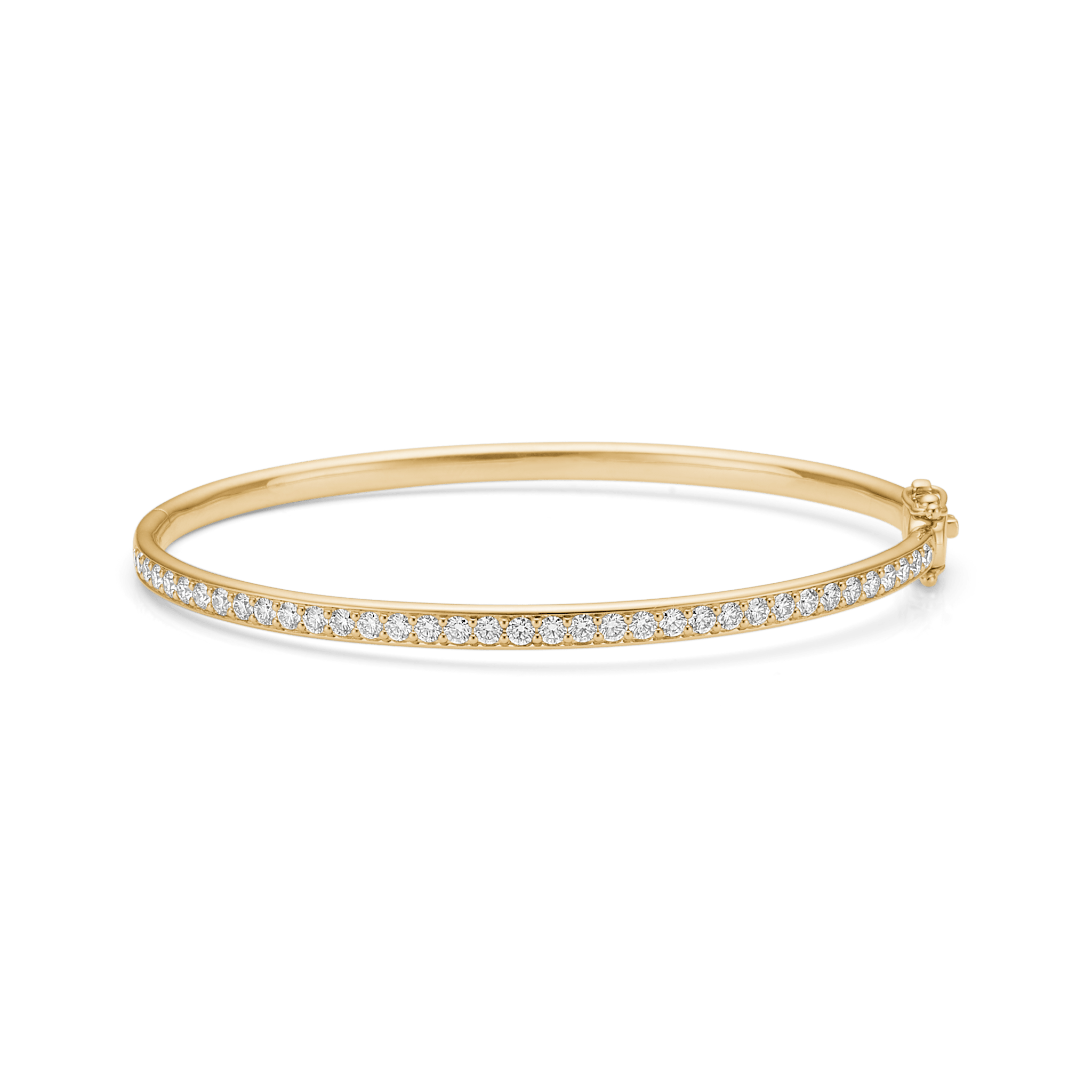Elegance Armbånd i 18K guld med brillantslebne diamanter, product shot på transparent baggrund.