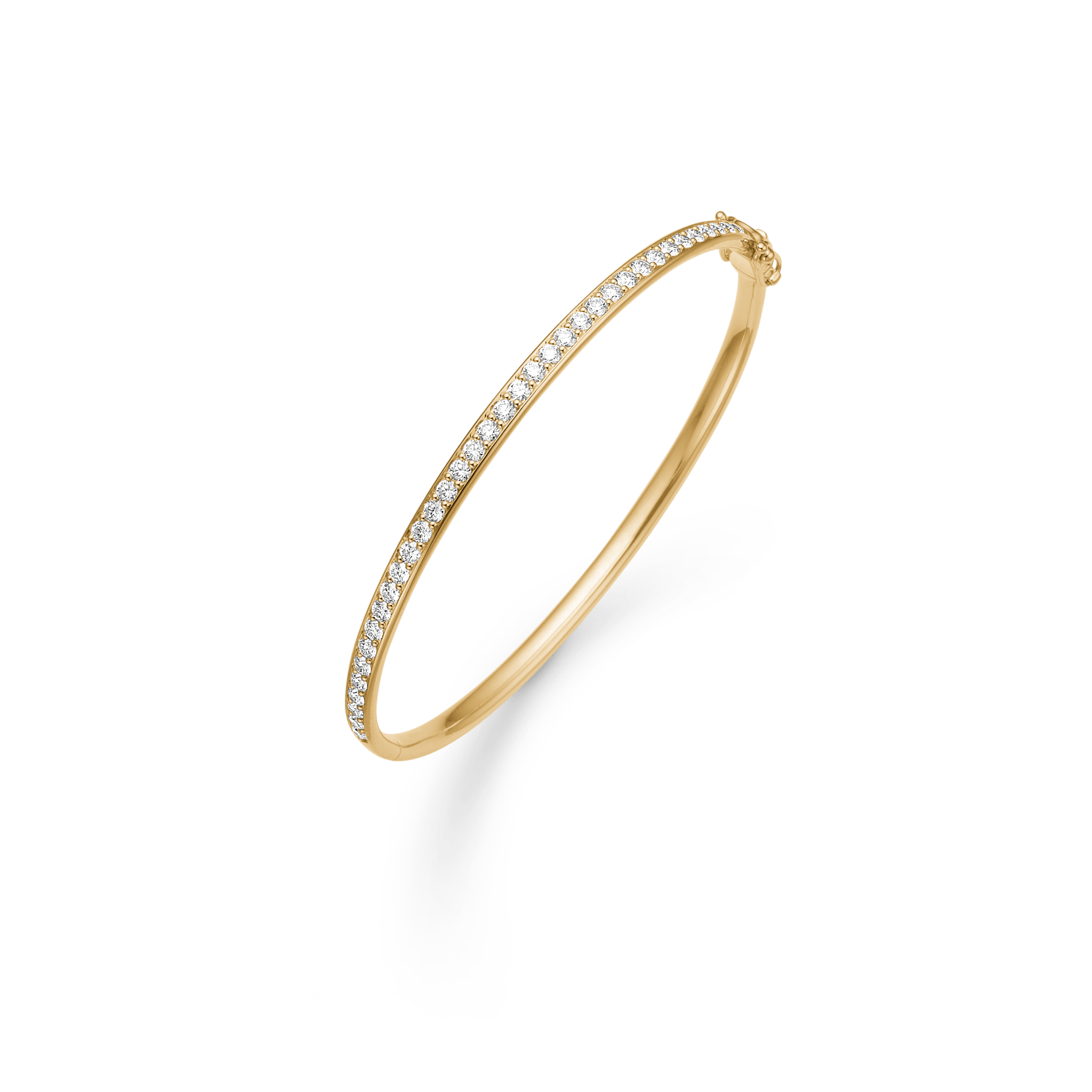 Elegance Armbånd i 18K guld med diamanter, vist skråt fra siden.