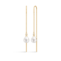 Tasha Chain Earrings White Pearl